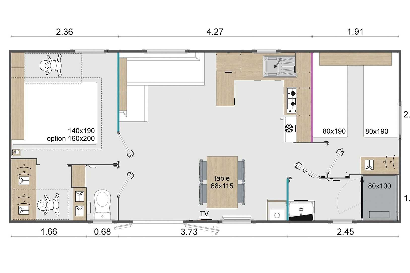 Mobil-home à vendre Mobil home neuf 2chambres à Fouesnant Fouesnant Camping le Vorlen***