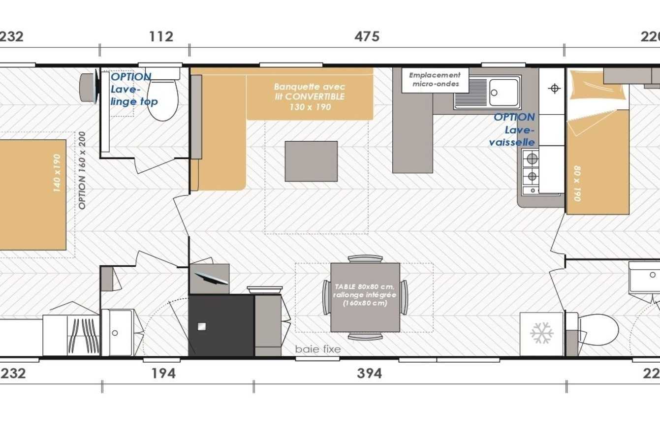 Mobil-home à vendre Mobil home d'occasion 2chambres à Gastes Gastes La Réserve